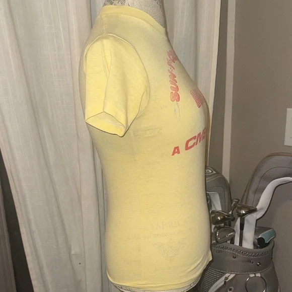 Vintage Yellow & Red Graphic T-Shirt Shortsleeve Small Women’s Tee - Picture 2 of 5